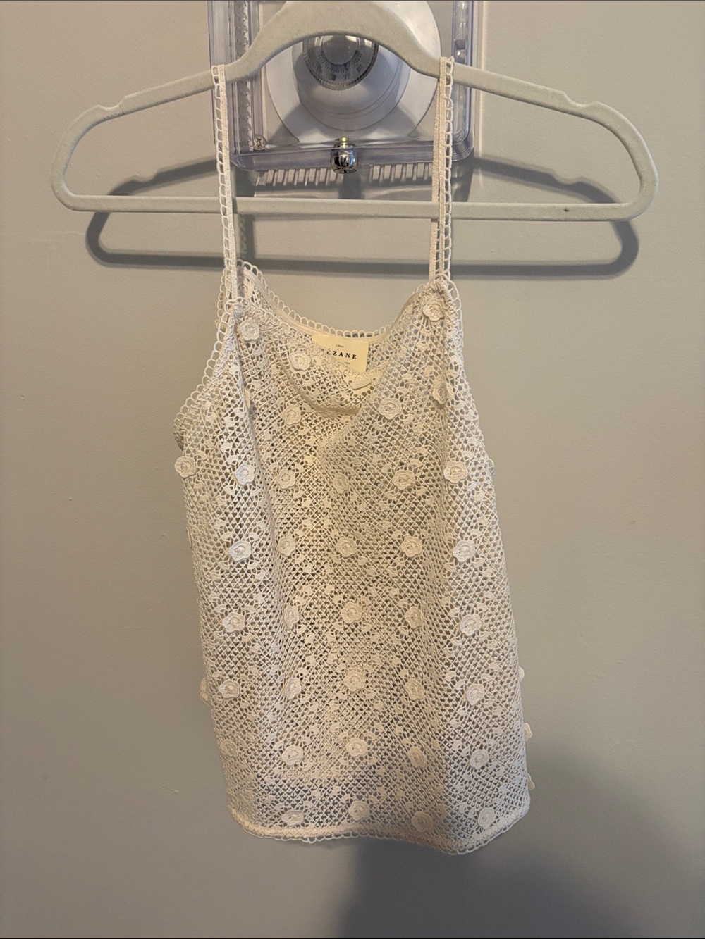 Sézane Size 38 Cream Crochet Camisole Tank Top